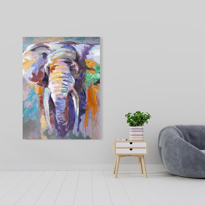 Elephant In Pastel Color, Fine art gallery wrapped canvas 24x36