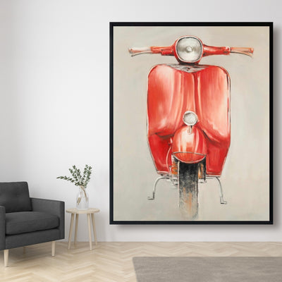 Small Red Moped, Fine art gallery wrapped canvas 24x36