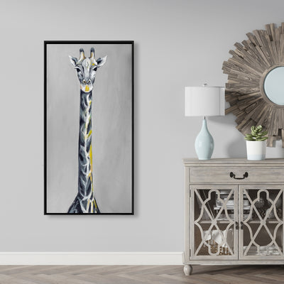 Steel Blue Giraffe, Fine art gallery wrapped canvas 16x48