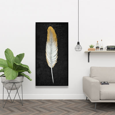 Golden Feather, Fine art gallery wrapped canvas 16x48