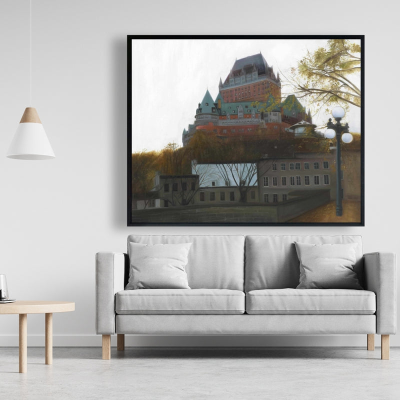 Le Château De Frontenac In Autumn, Fine art gallery wrapped canvas 24x36