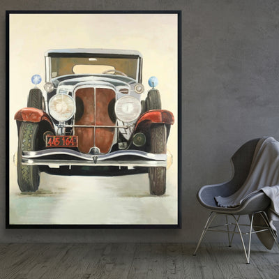 Vintage Luxury Car, Fine art gallery wrapped canvas 36x36