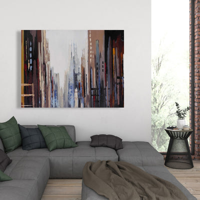 Abstract Buildings, Fine art gallery wrapped canvas 16x48