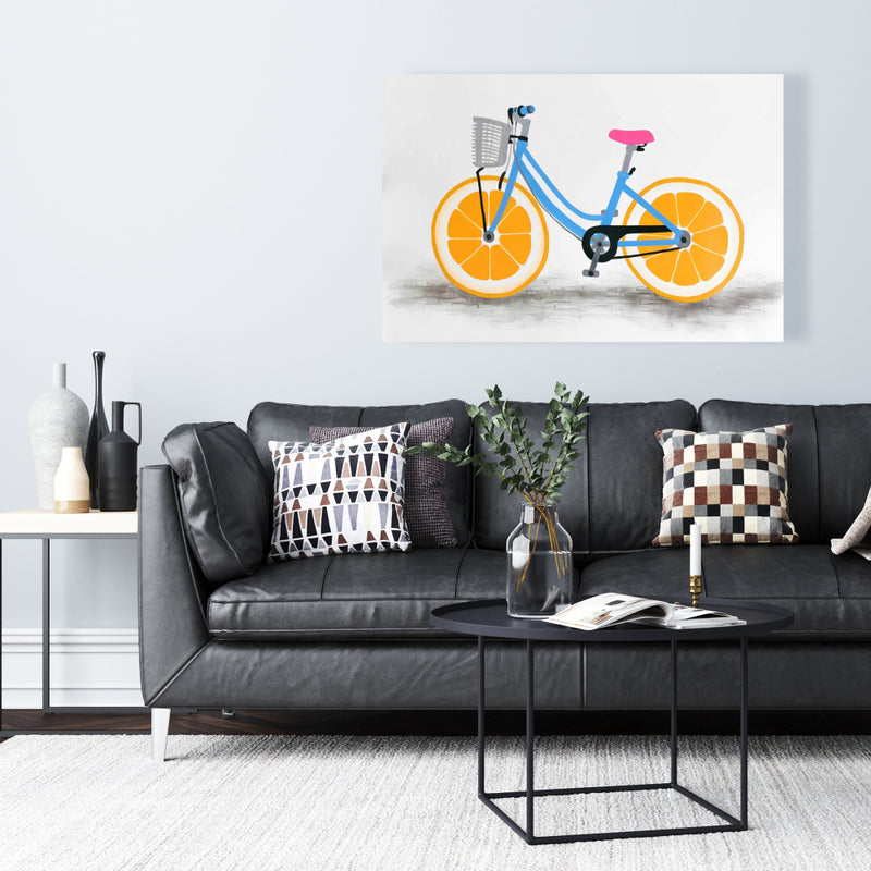Orange Wheel Bike, Fine art gallery wrapped canvas 24x36
