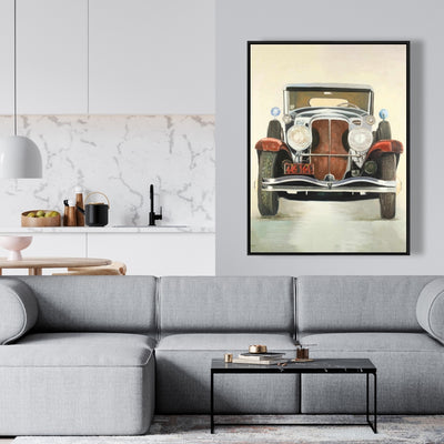 Vintage Luxury Car, Fine art gallery wrapped canvas 36x36