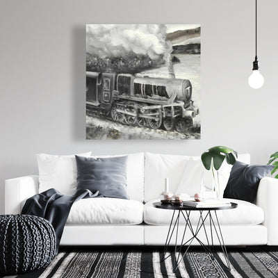 Vintage Passenger Locomotive , Fine art gallery wrapped canvas 16x48