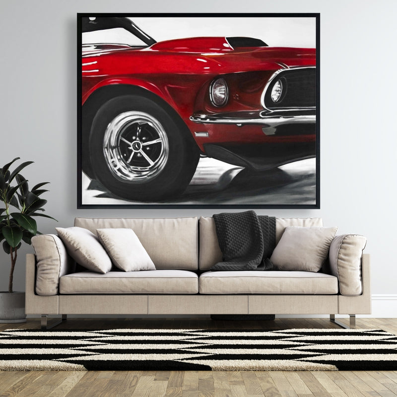 Classic Red Car, Fine art gallery wrapped canvas 24x36