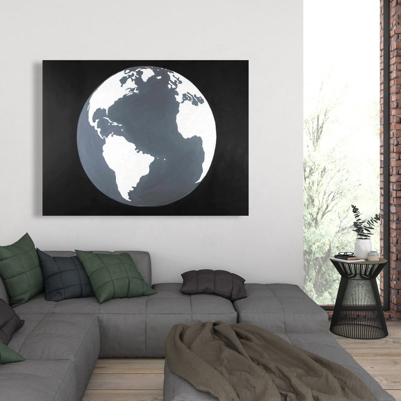 Earth Satellite View, Fine art gallery wrapped canvas 24x36
