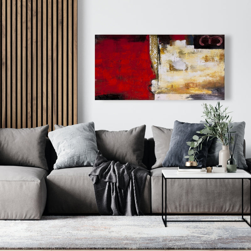 Abstract Industrial Art With Numbers, Fine art gallery wrapped canvas 16x48