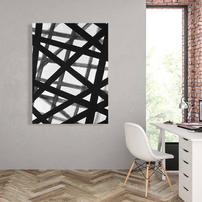 Abstract Bold Lines, Fine art gallery wrapped canvas 16x48