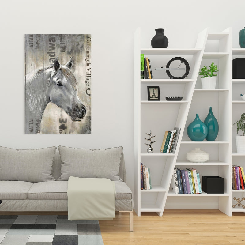 Rustic White Horse, Fine art gallery wrapped canvas 24x36