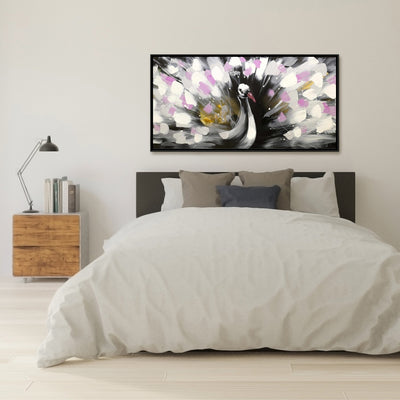Beautiful Spotted Peacock, Fine art gallery wrapped canvas 16x48