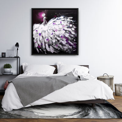 Purple Peacock, Fine art gallery wrapped canvas 36x36