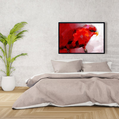 Abstract Red Parrot, Fine art gallery wrapped canvas 24x36