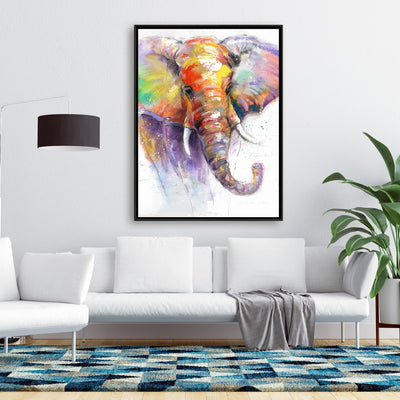 Beautiful And Colorful Elephant, Fine art gallery wrapped canvas 24x36