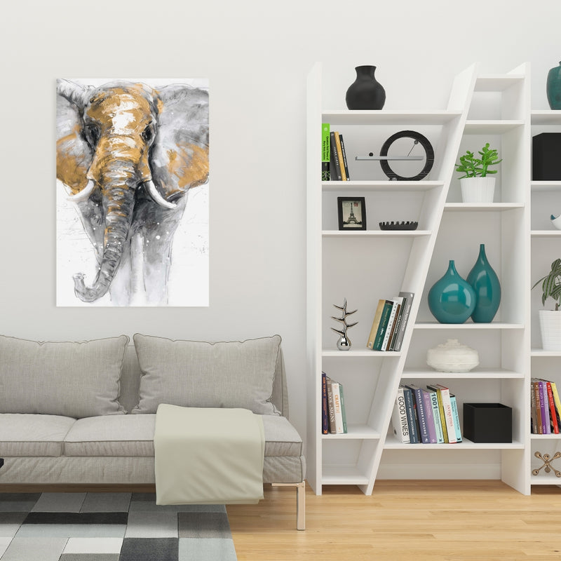 Golden Elephant, Fine art gallery wrapped canvas 24x36