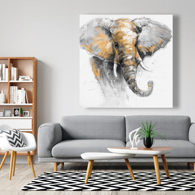Beautiful Golden Elephant, Fine art gallery wrapped canvas 24x36