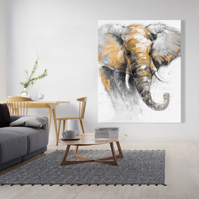 Beautiful Golden Elephant, Fine art gallery wrapped canvas 24x36