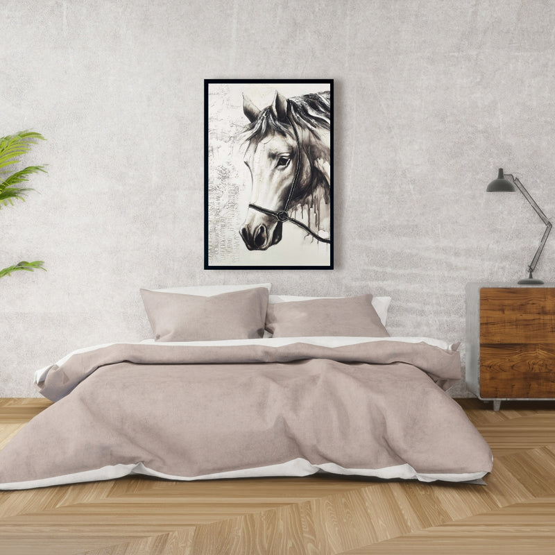 Alpha The White Horse, Fine art gallery wrapped canvas 24x36