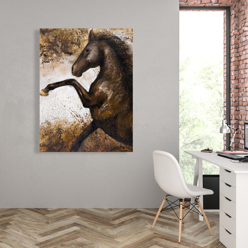 Horse Rushing Into The Soil, Fine art gallery wrapped canvas 24x36