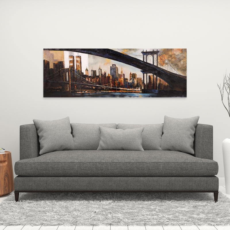 Sunset Over New York, Fine art gallery wrapped canvas 16x48