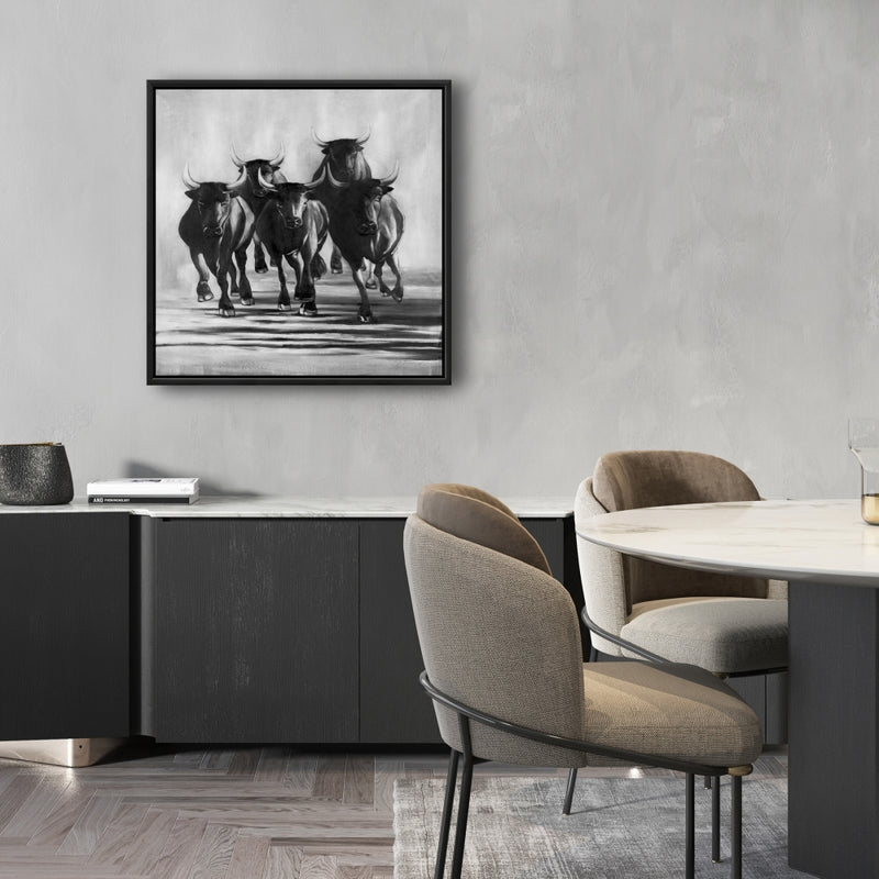 Group Of Bulls At Galops, Fine art gallery wrapped canvas 24x36