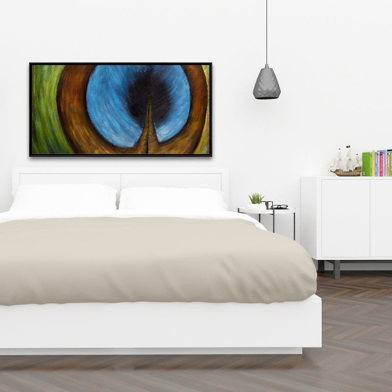 Peacock Feather Center, Fine art gallery wrapped canvas 24x36