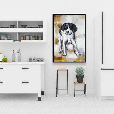 Curious Puppy Dog, Fine art gallery wrapped canvas 24x36