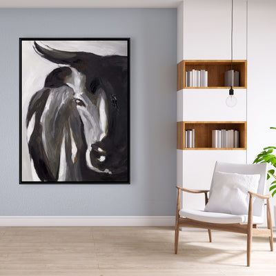Bull Head Closeup, Fine art gallery wrapped canvas 24x36