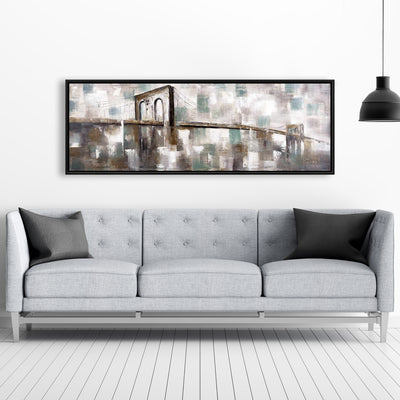Abstract Paint Spotted Bridge, Fine art gallery wrapped canvas 16x48