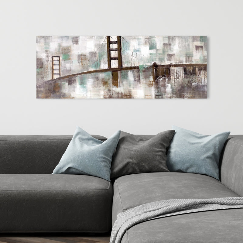 Abstract Golden Gate, Fine art gallery wrapped canvas 16x48