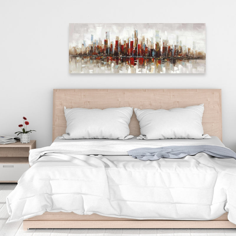 Abstract Colorful Skyscrapers, Fine art gallery wrapped canvas 16x48