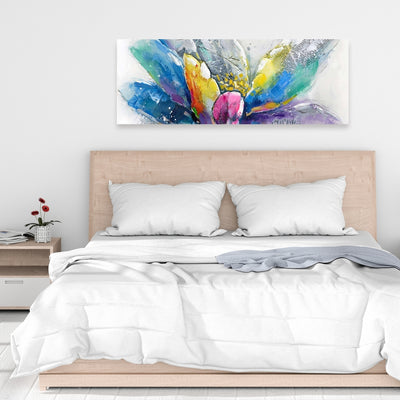 Abstract Flower With Newspaper, Fine art gallery wrapped canvas 16x48