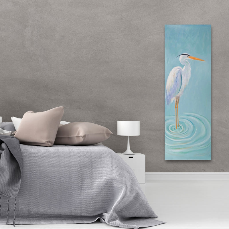 Great Blue Heron, Fine art gallery wrapped canvas 16x48