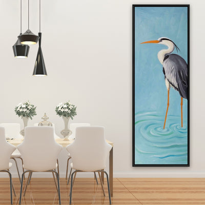 Grey Heron, Fine art gallery wrapped canvas 16x48