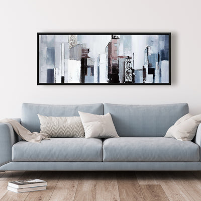 Abstract Building Shapes, Fine art gallery wrapped canvas 16x48