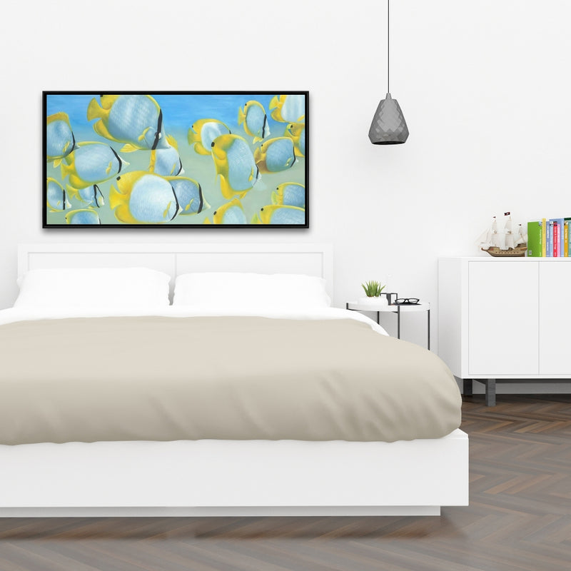 Butterfly Fishes, Fine art gallery wrapped canvas 16x48