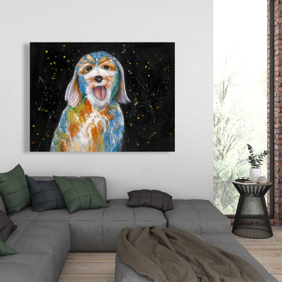 Abstract Labradoodle, Fine art gallery wrapped canvas 24x36