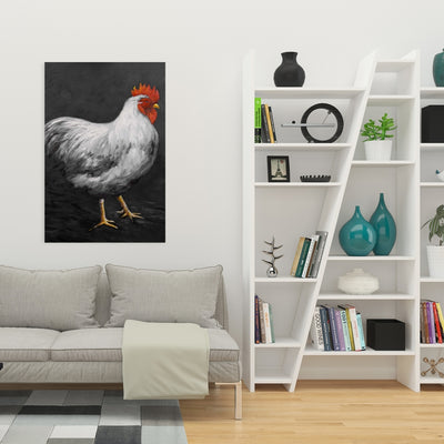Grey Rooster 2, Fine art gallery wrapped canvas 24x36