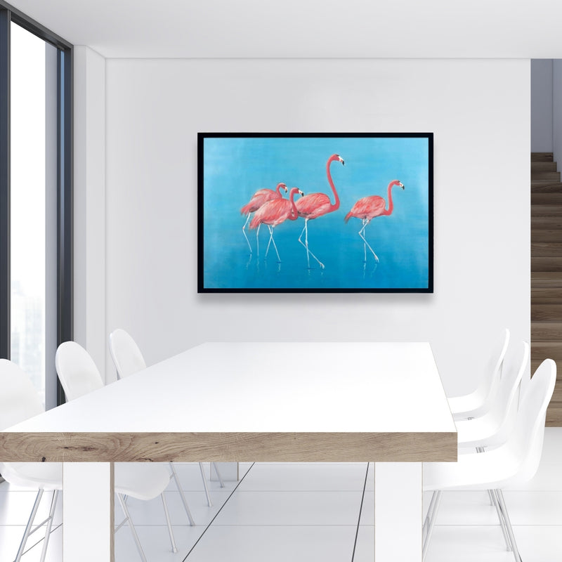 Four Flamingos, Fine art gallery wrapped canvas 24x36