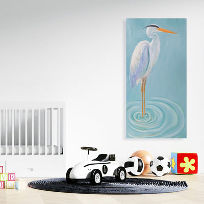 Great Blue Heron, Fine art gallery wrapped canvas 16x48