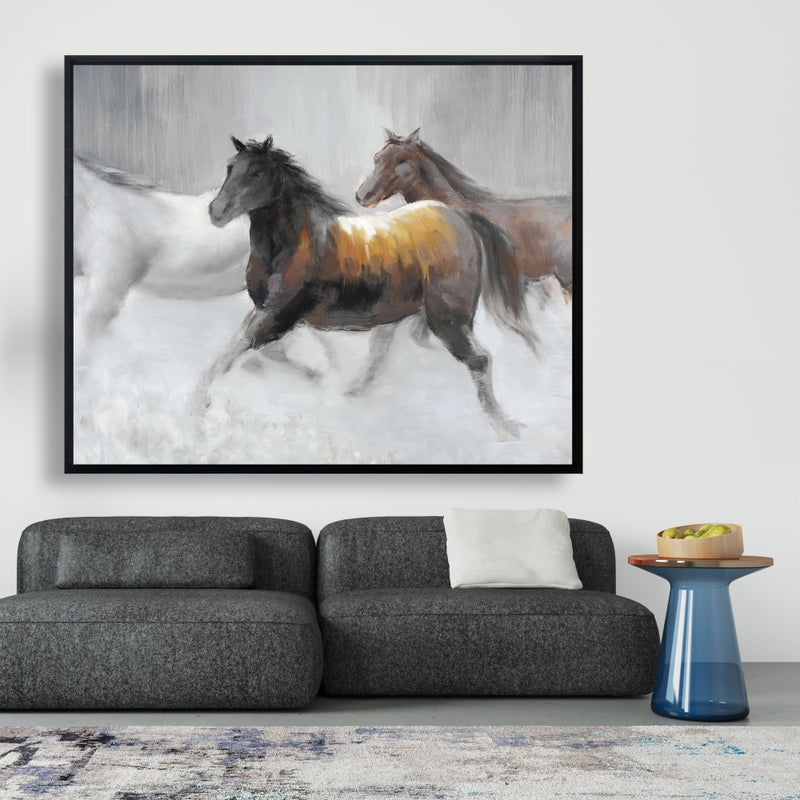 Herd Of Wild Horses, Fine art gallery wrapped canvas 24x36