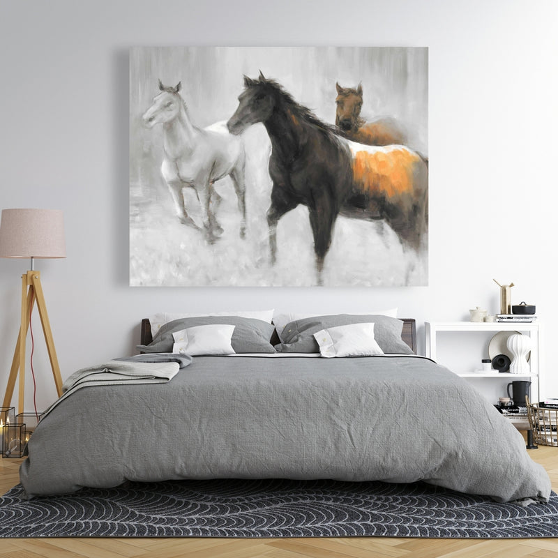 Abstract Herd Of Horses, Fine art gallery wrapped canvas 24x36