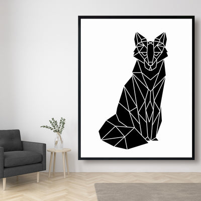 Geometric Fox, Fine art gallery wrapped canvas 24x36
