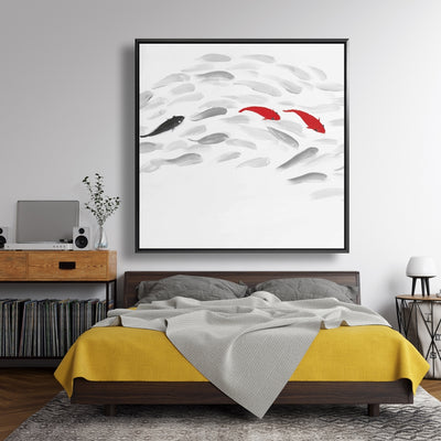 Swimming Fish Wave, Fine art gallery wrapped canvas 16x48