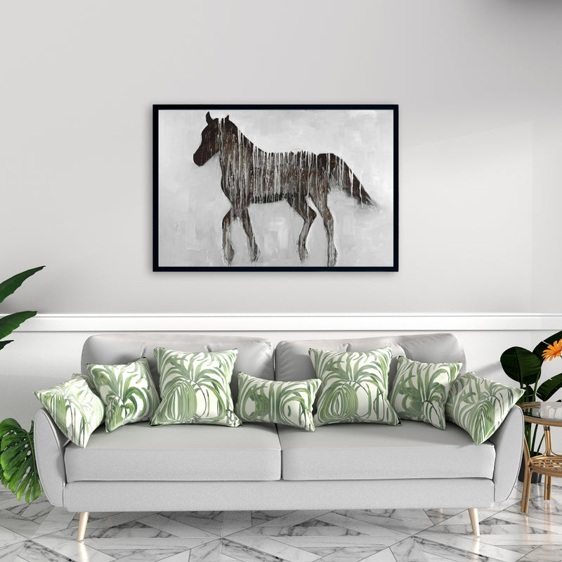 Gambading Abstract Horse, Fine art gallery wrapped canvas 24x36