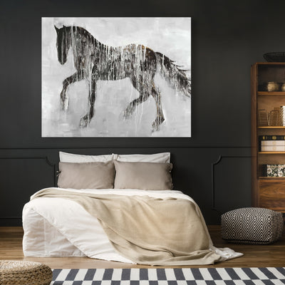 Horse Brown Silhouette, Fine art gallery wrapped canvas 24x36