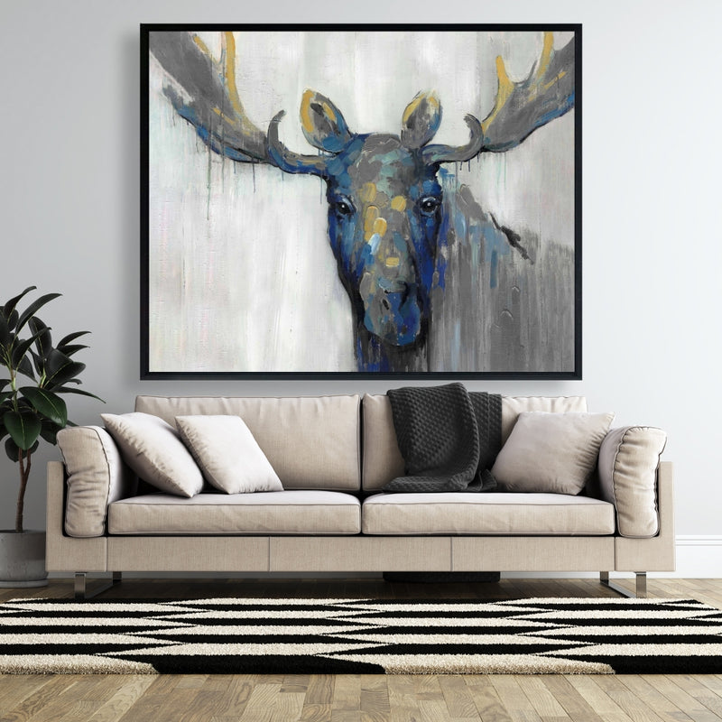Blue Moose, Fine art gallery wrapped canvas 24x36