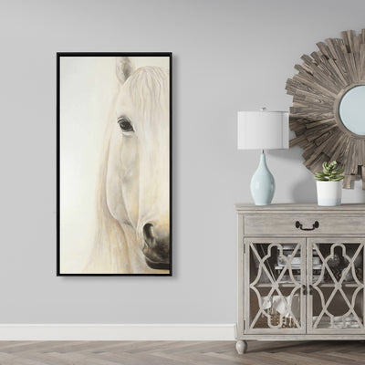 Half Portrait Of A Smiling Horse, Fine art gallery wrapped canvas 16x48