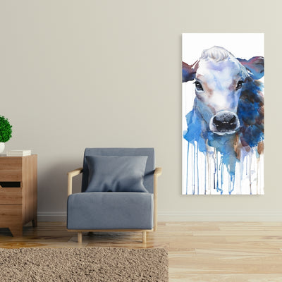 Watercolor Jersey Cow, Fine art gallery wrapped canvas 24x36